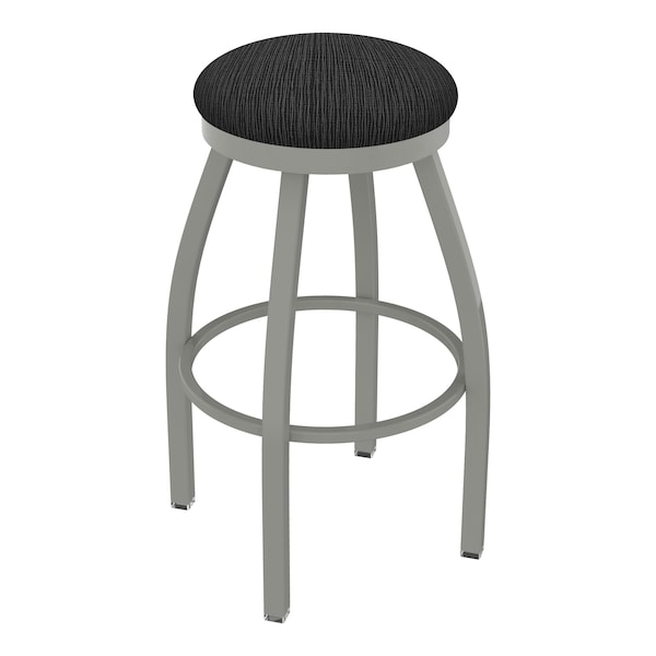 25" Swivel Counter Stool, Nickel Finish, Graph Coal Seat
